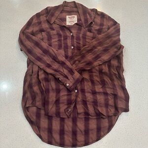 Mossimo Supply Co. Purple Casual Button Down Shirt Boyfriend Fit
